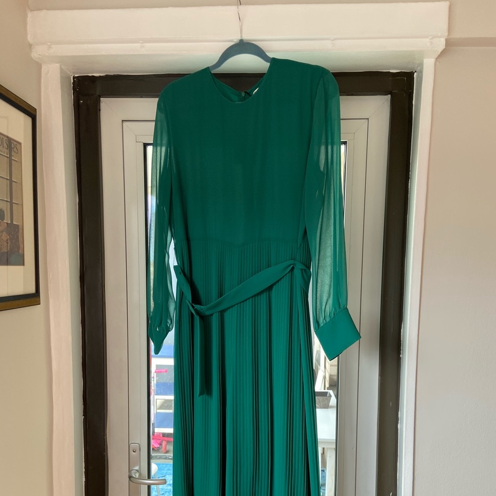 Zara green pleated jumpsuit XL, NWT